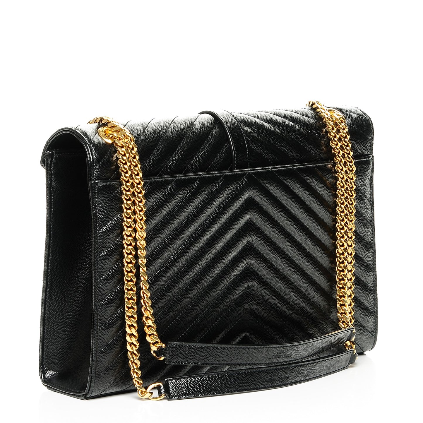 Grain De Poudre Matelasse Chevron Large Monogram Satchel Black