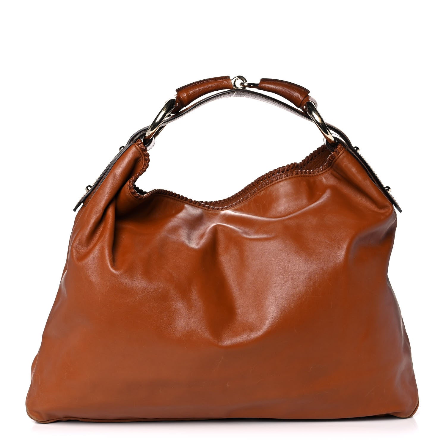 Gucci Calfskin Large Horsebit Chain Hobo Brown 1 of 11