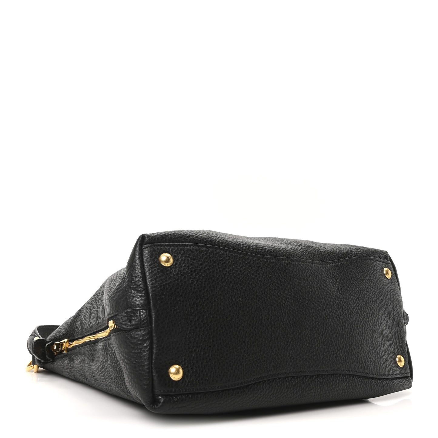 Vitello Daino Side Zip Hobo Black