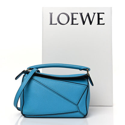 Loewe Calfskin Mini Puzzle Bag Cyan 9 of 9