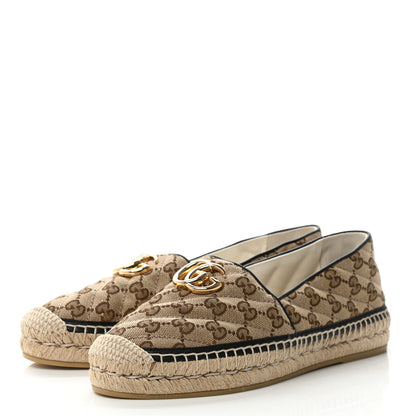 Gucci Monogram Matelasse Diagonal GG Marmont Espadrilles 39.5 Beige Ebony Black 3 of 12