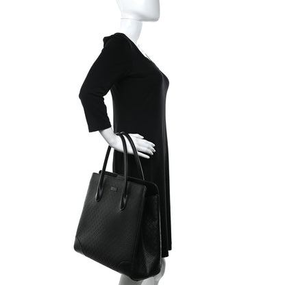 Gucci Calfskin Bright Diamante Medium Top Handle Bag Black 3 of 16