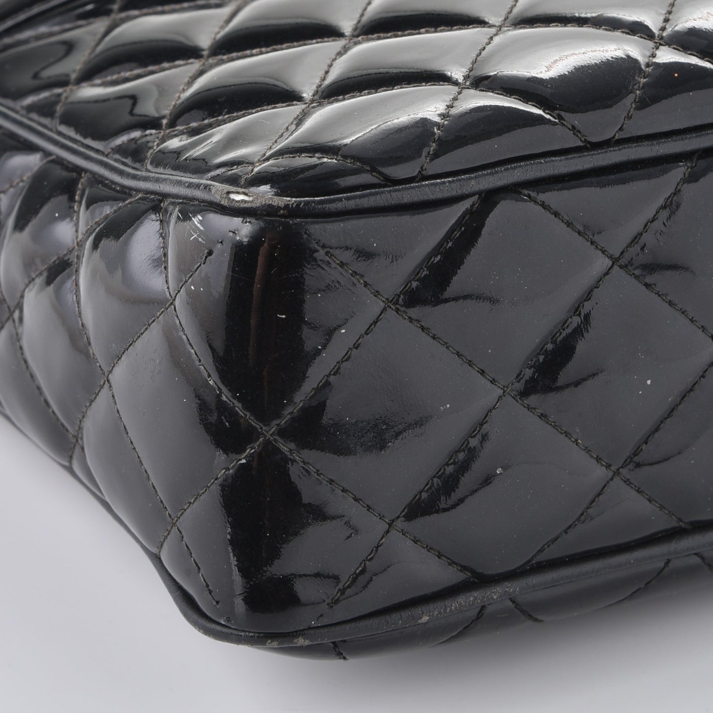 Patent Quilted Tassel Camera Case Black