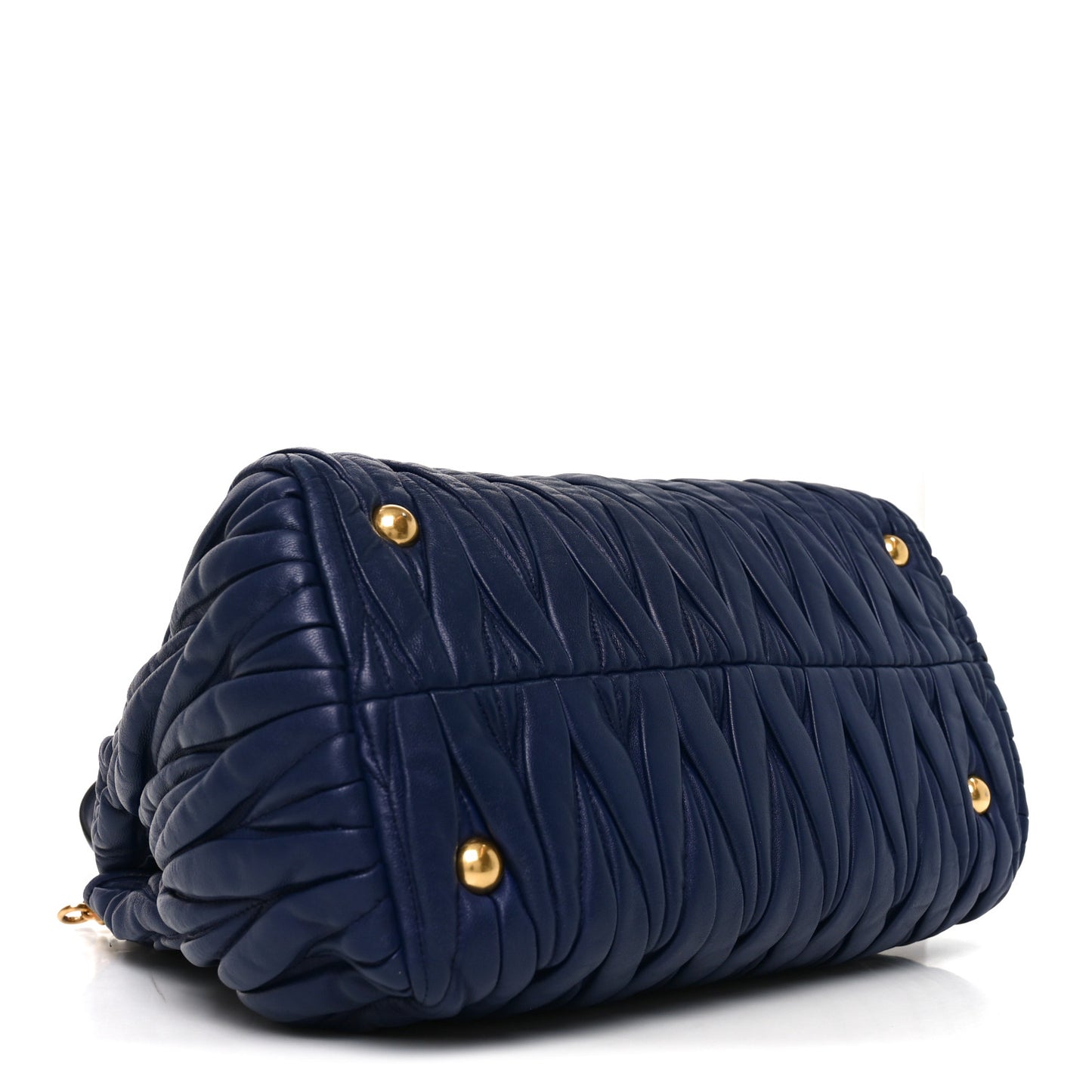Nappa Matelasse Bauletto Top Handle Bowler Blue