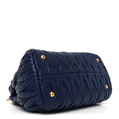 Miu Miu Nappa Matelasse Bauletto Top Handle Bowler Blue 4 of 9