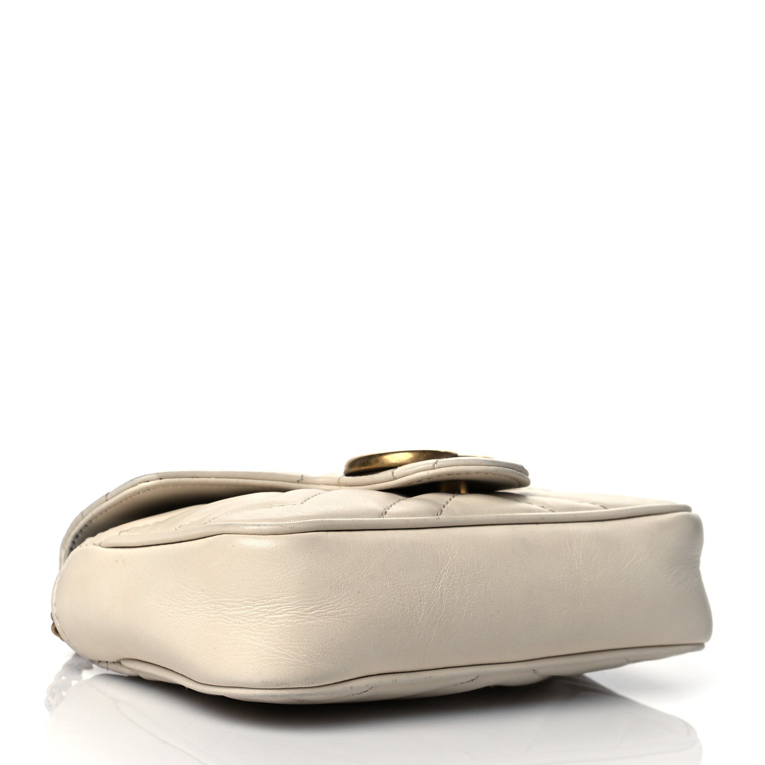 Gucci Calfskin Matelasse Super Mini GG Marmont Shoulder Bag White 4 of 13
