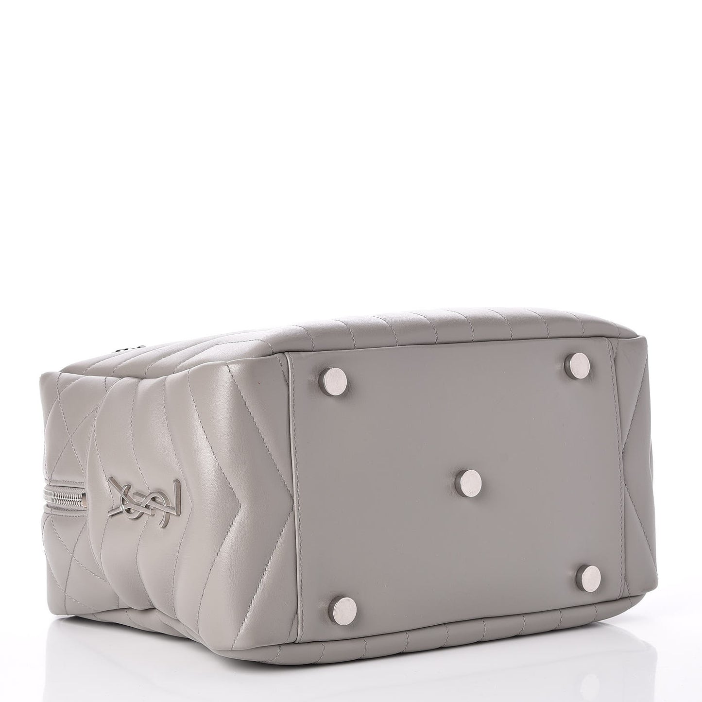 Calfskin Y Quilted Monogram Loulou Bowling Bag Grey