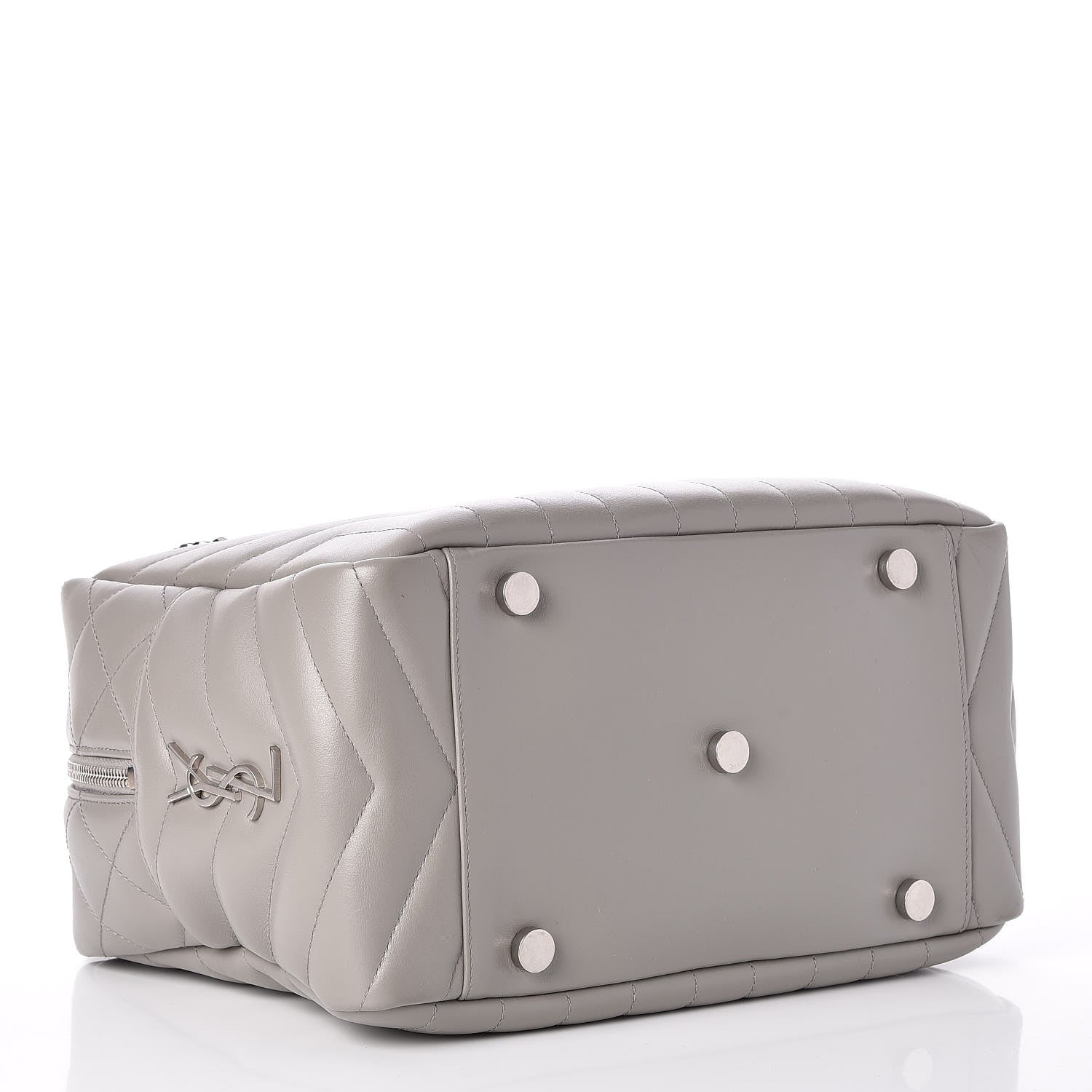 Saint Laurent Calfskin Y Quilted Monogram Loulou Bowling Bag Grey 4 of 9