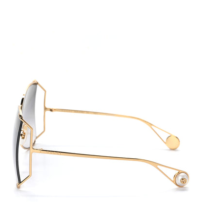 Gucci Oversized Round Sunglasses GG0252S Gold 3 of 7