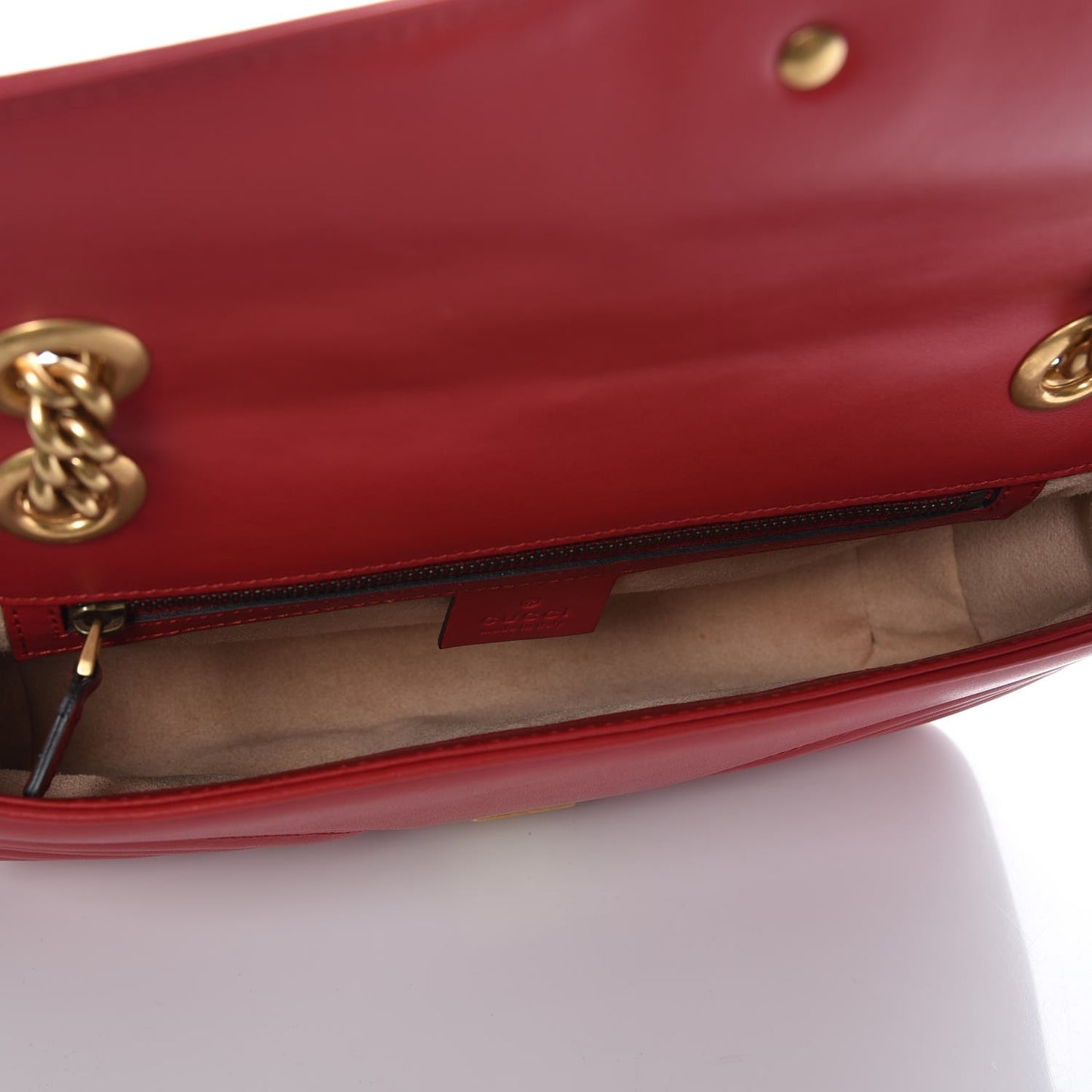 Calfskin Matelasse Small GG Marmont Shoulder Bag Hibiscus Red