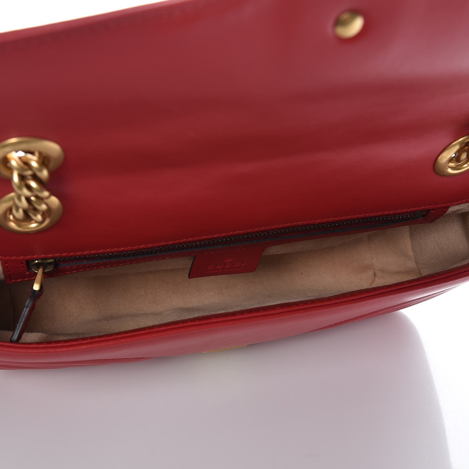 Gucci Calfskin Matelasse Small GG Marmont Shoulder Bag Hibiscus Red 6 of 8