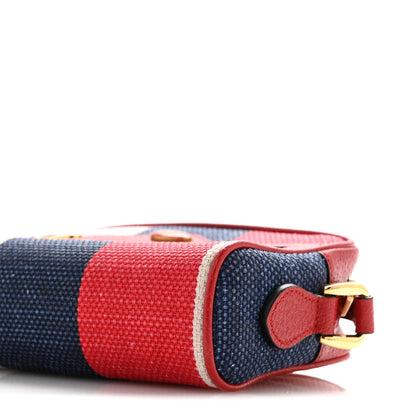 Gucci Canvas Sylvie Stripe Mini Ophidia Camera Bag Mystic White Hibiscus Red Maritime 10 of 11