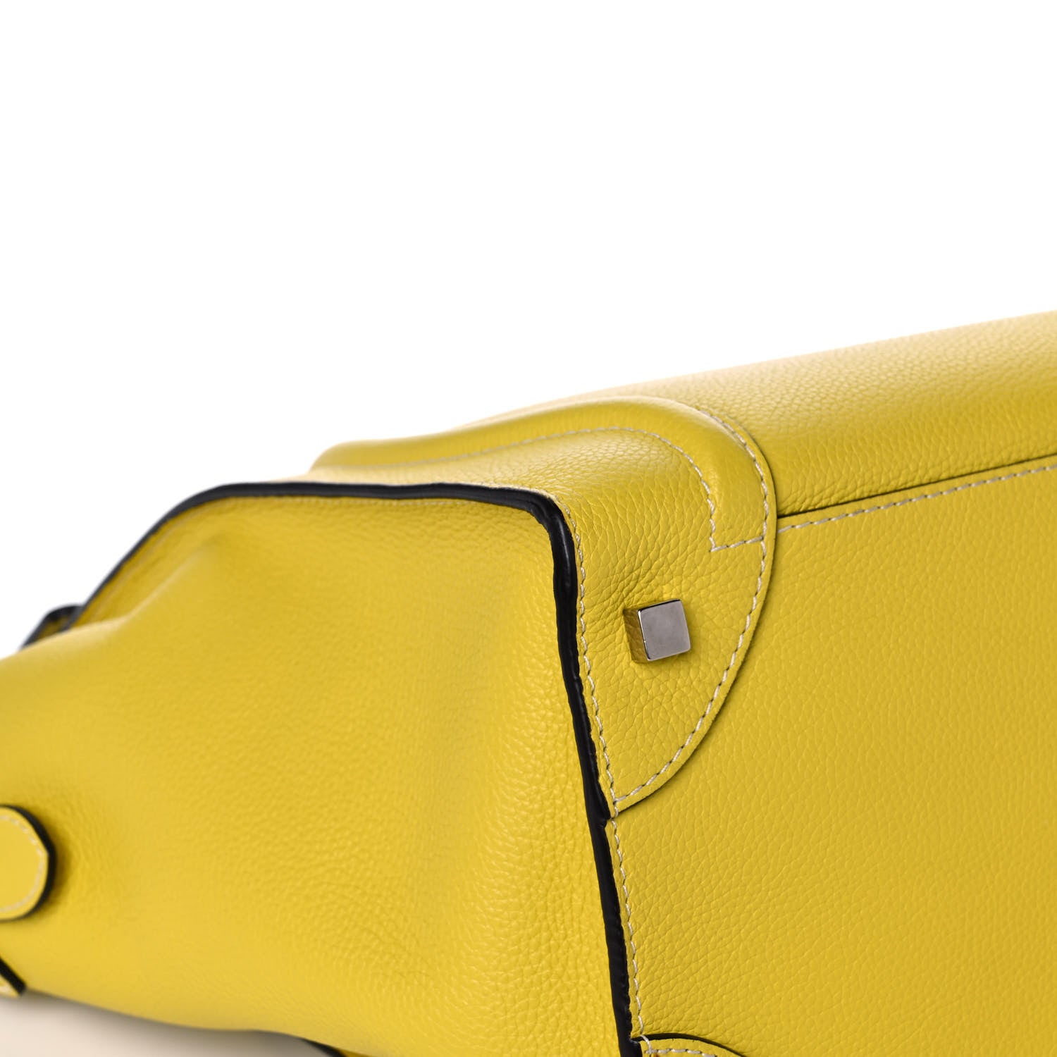 Celine Drummed Calfskin Mini Luggage Citron 12 of 13