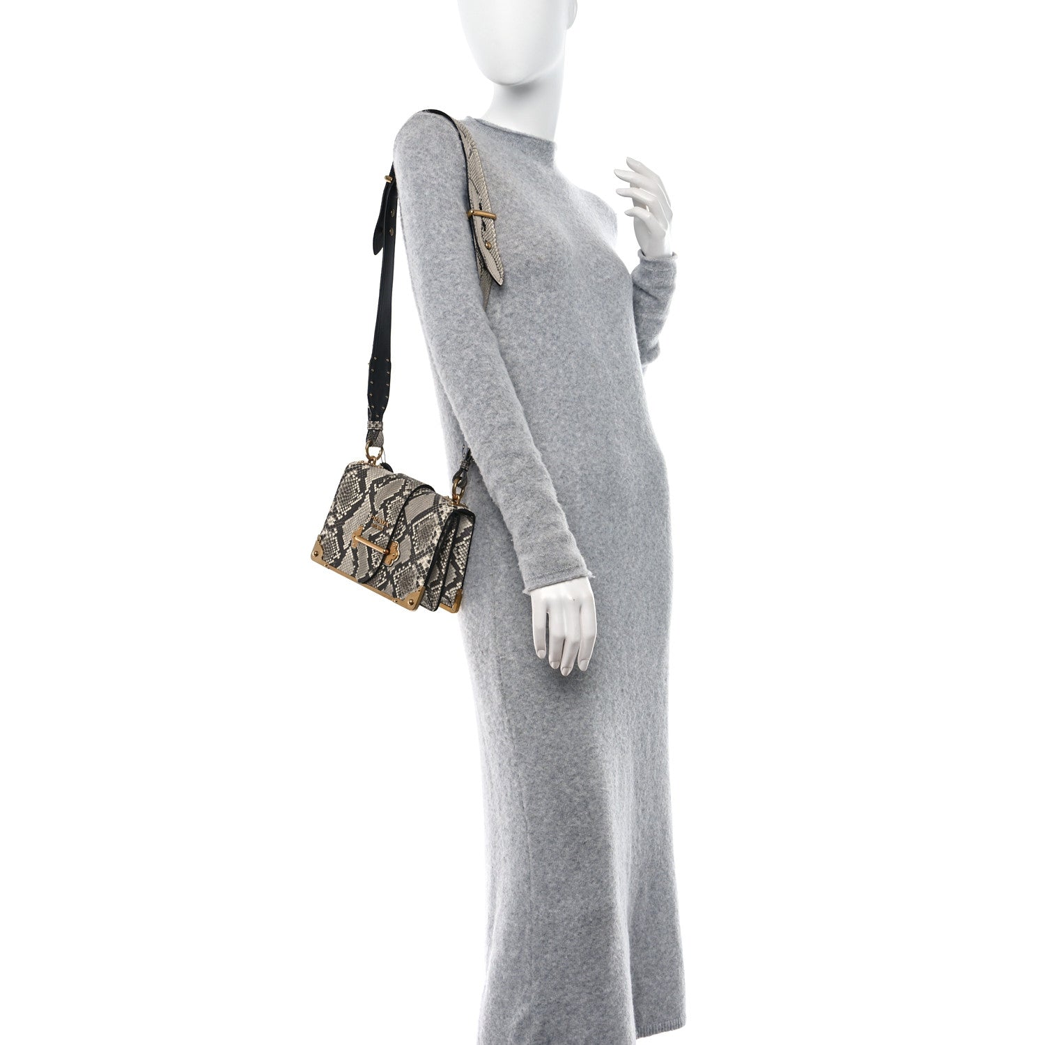Prada Snakeskin Cahier Bag Roccia 2 of 10