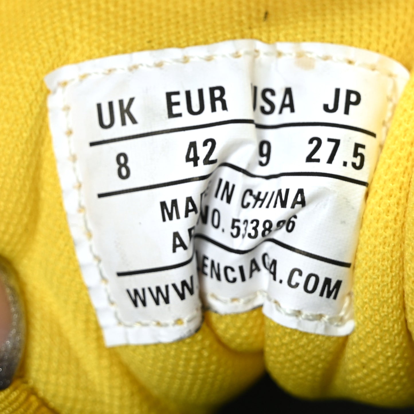 Nylon Suede Mens Triple S 2.0 Sneakers 42 Black Jaune Gris