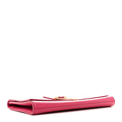 Saint Laurent Calfskin Classic Y Ligne Clutch Fuchsia 4 of 12