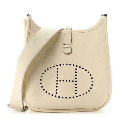 Hermes Taurillon Clemence Evelyne 23 Poche III Cream 1 of 11