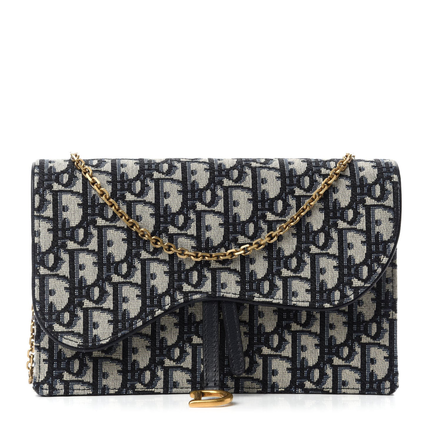 Oblique Saddle Chain Pouch Blue