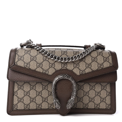 Gucci GG Supreme Monogram Textured Dollar Calfskin Top Handle Dionysus Shoulder Bag Beige Ebony New Acero 1 of 11