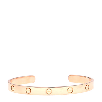 Cartier 18K Pink Gold LOVE Cuff Bracelet 19 1 of 5