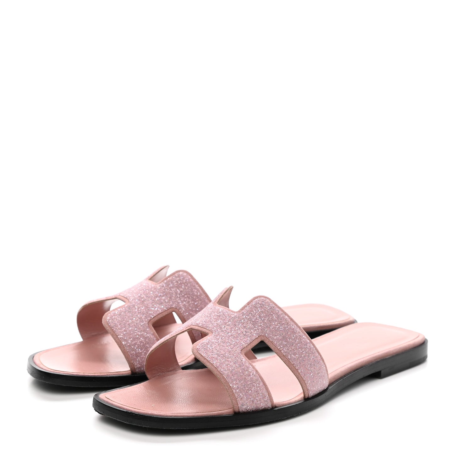 Suede Goatskin Crystal Powder Oran Sandals 38 Rose