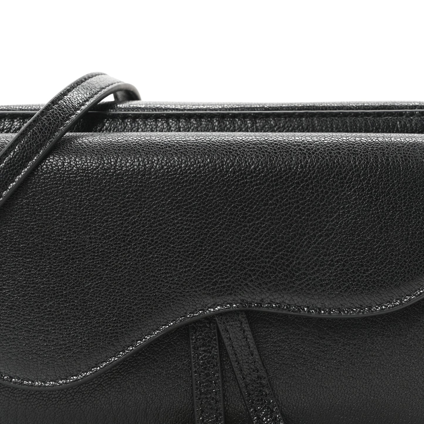 Goatskin Double Saddle Pouch Black