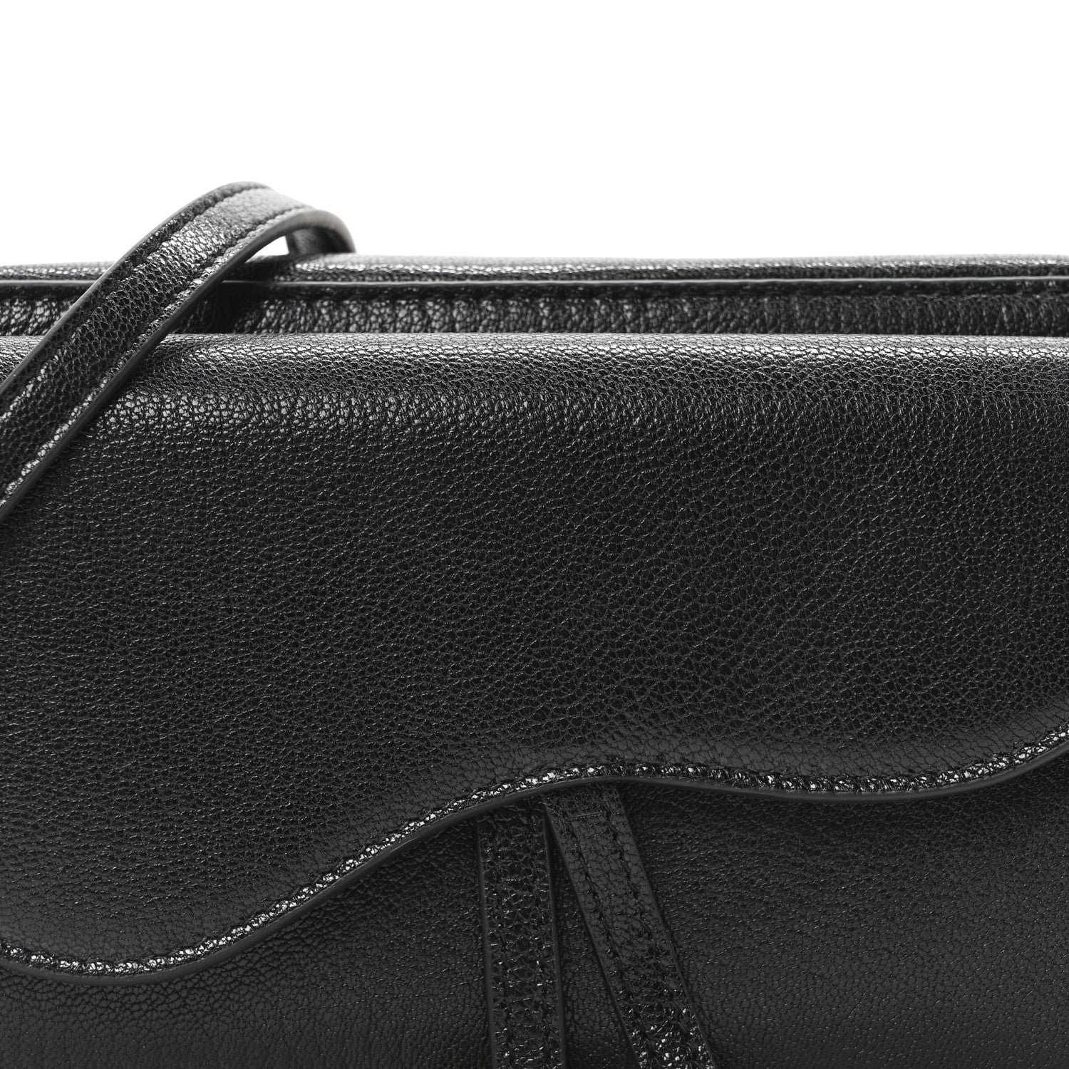 Christian Dior Goatskin Double Saddle Pouch Black 7 of 9