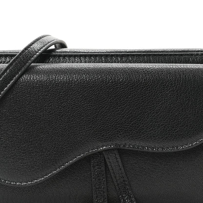 Christian Dior Goatskin Double Saddle Pouch Black 7 of 9
