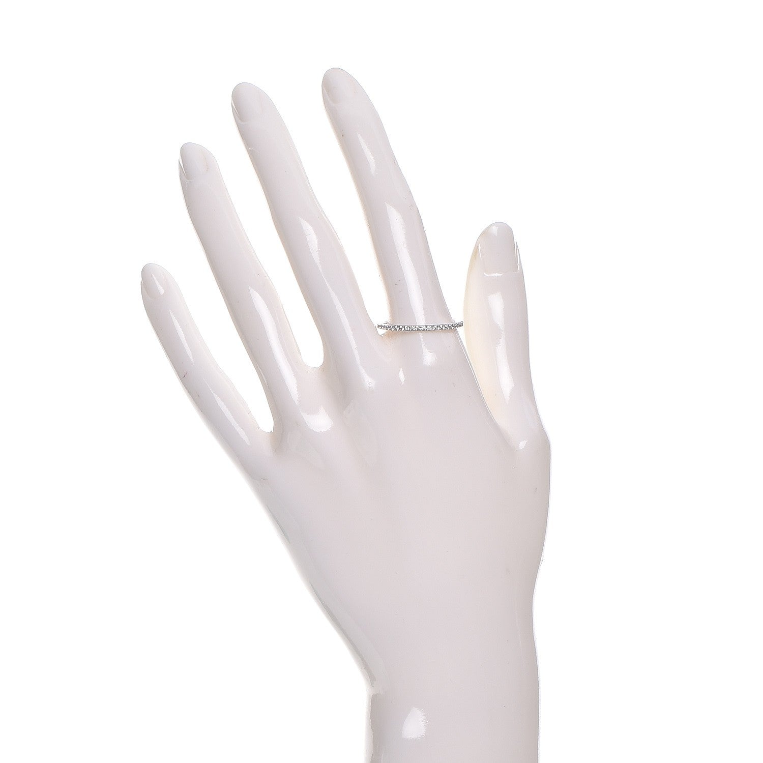 Tiffany 18K White Gold Diamond Metro Ring 9.75 2 of 4