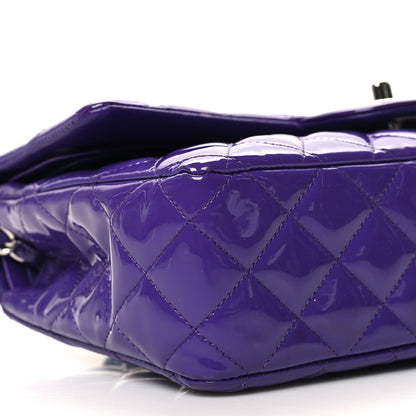 Chanel Patent Calfskin Quilted Medium Double Flap Purple 9 of 13