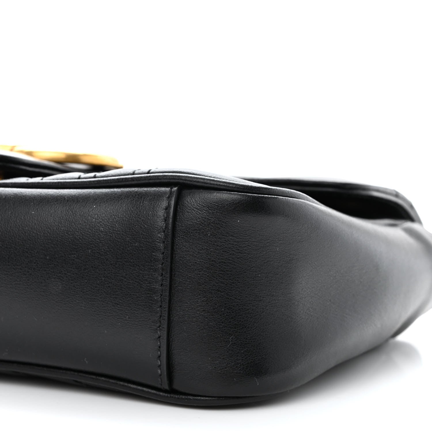 Gucci Calfskin Matelasse Small GG Marmont Shoulder Bag Black 10 of 12