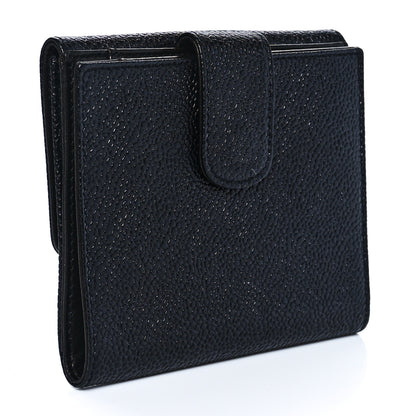 Chanel Caviar Timeless CC Compact French Wallet Black 3 of 9