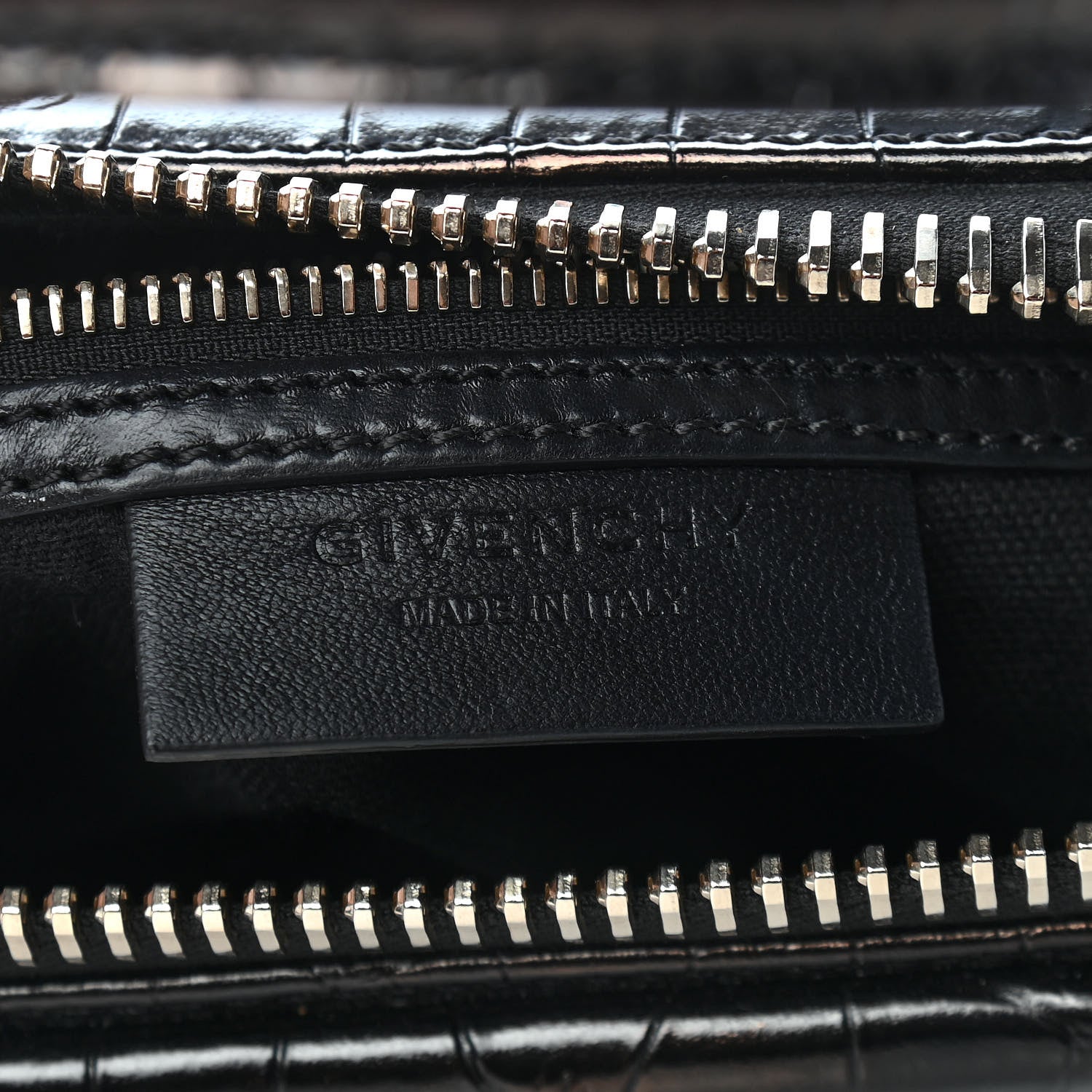 Givenchy Calfskin Crocodile Embossed Small Antigona Black 6 of 9