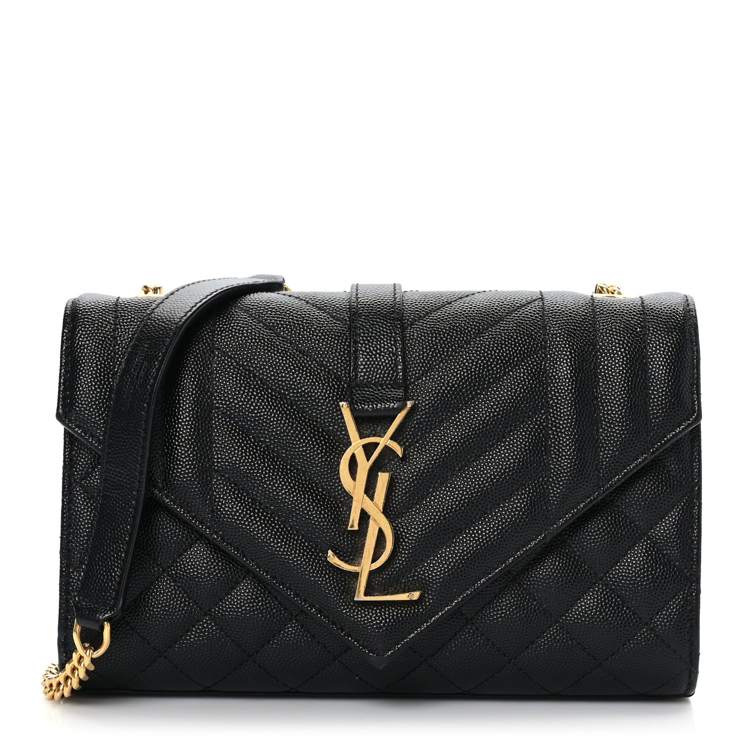 Grain De Poudre Textured Mixed Matelasse Triquilt Small Monogram Satchel Black