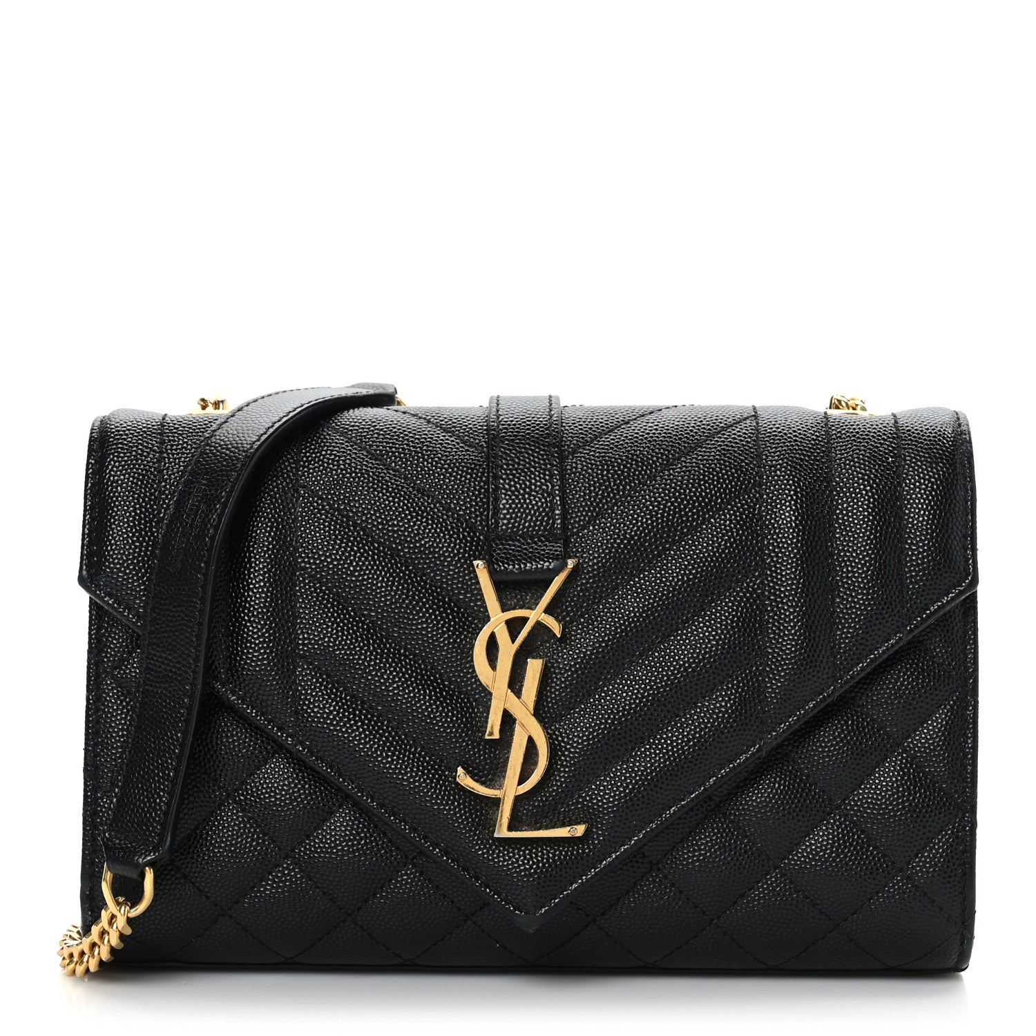 Saint Laurent Grain De Poudre Textured Mixed Matelasse Triquilt Small Monogram Satchel Black 1 of 8
