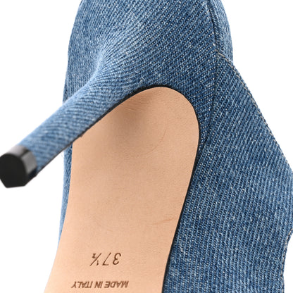 Jimmy Choo Denim Crystal Bing 100 Pumps 37.5 Blue 14 of 17