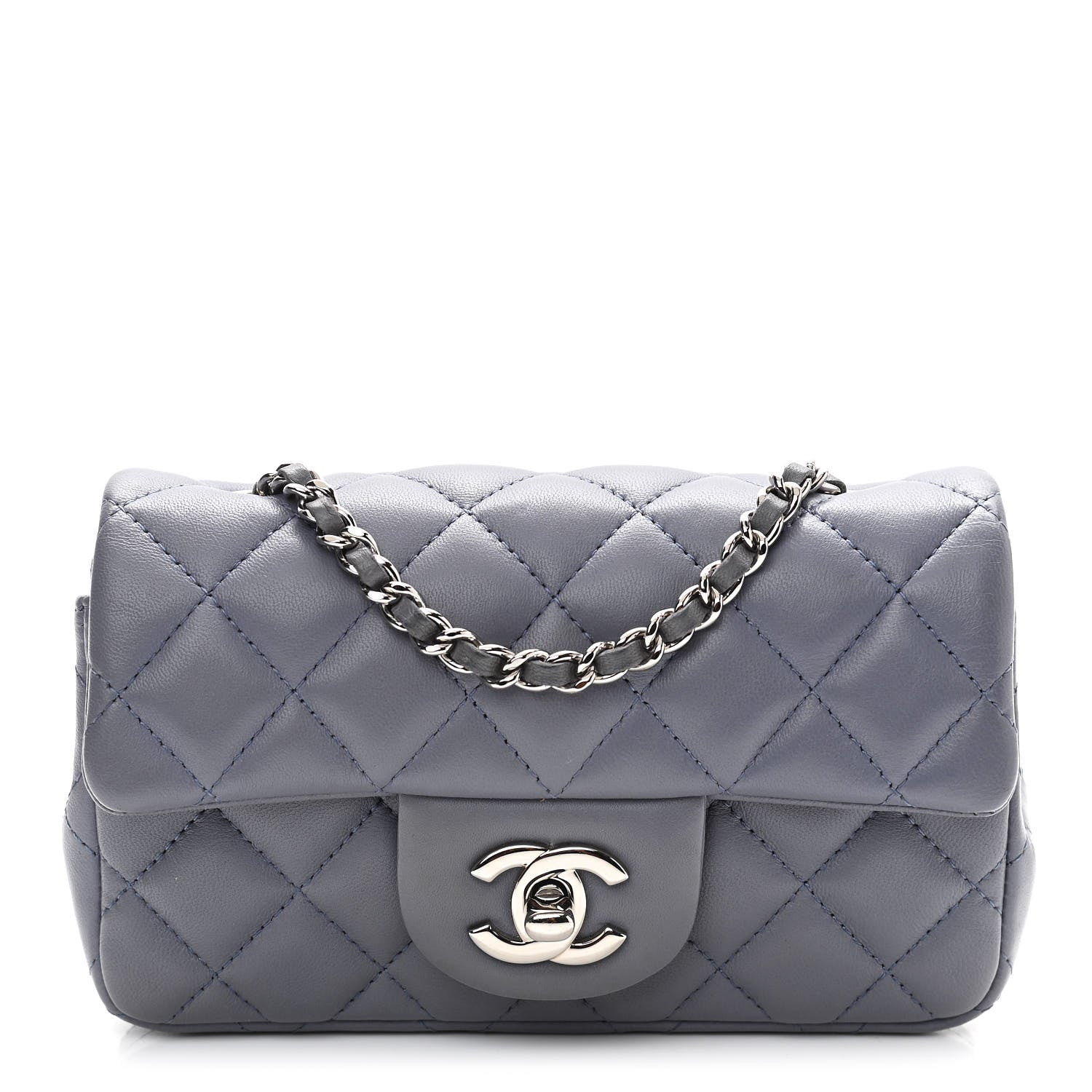 Chanel Lambskin Quilted Extra Mini Rectangular Flap Light Purple 1 of 9