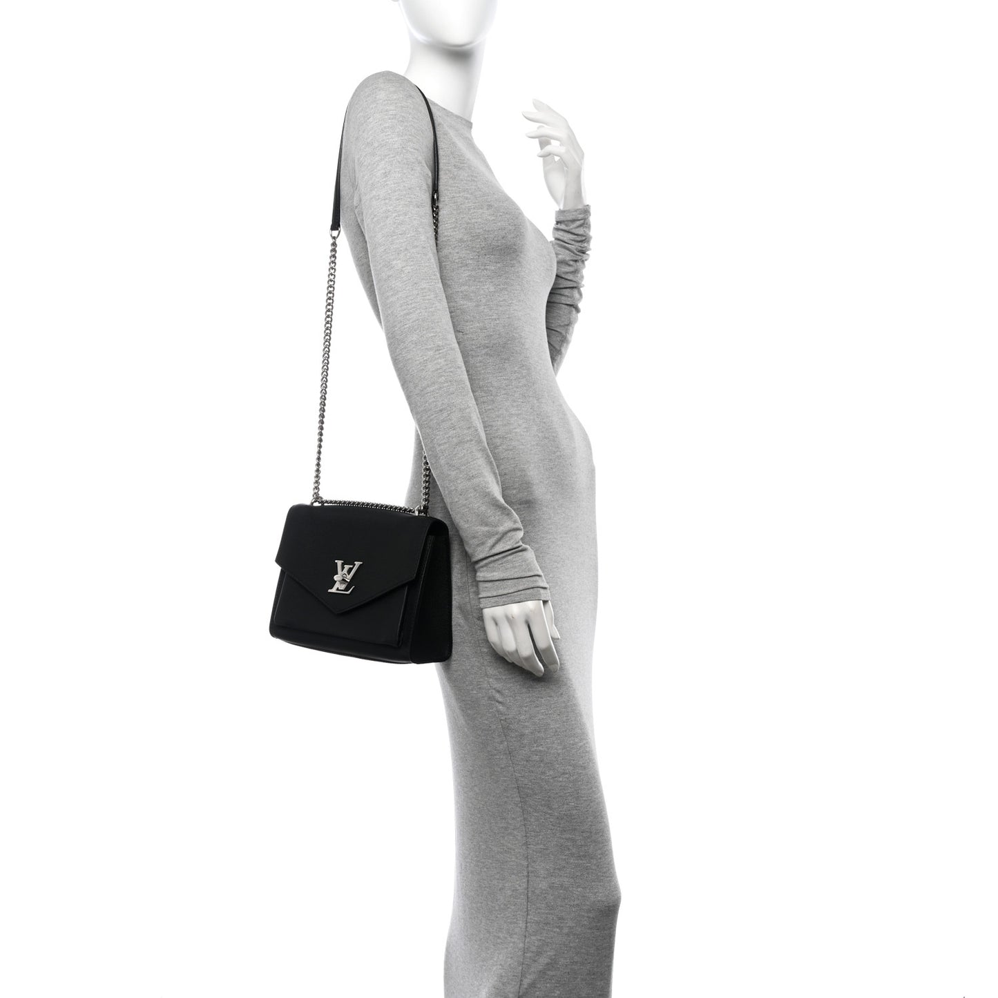 Soft Calfskin Mylockme Chain Bag BB Black