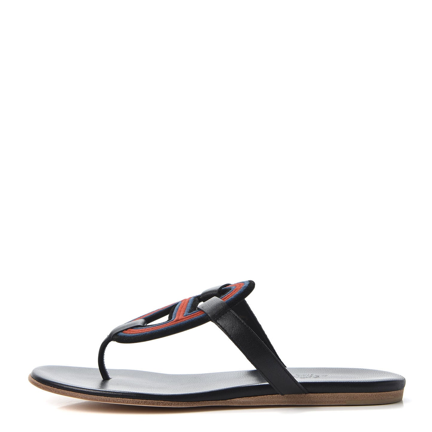 Chevre Vernis Mayotte Sandals 37 Black Multicolor
