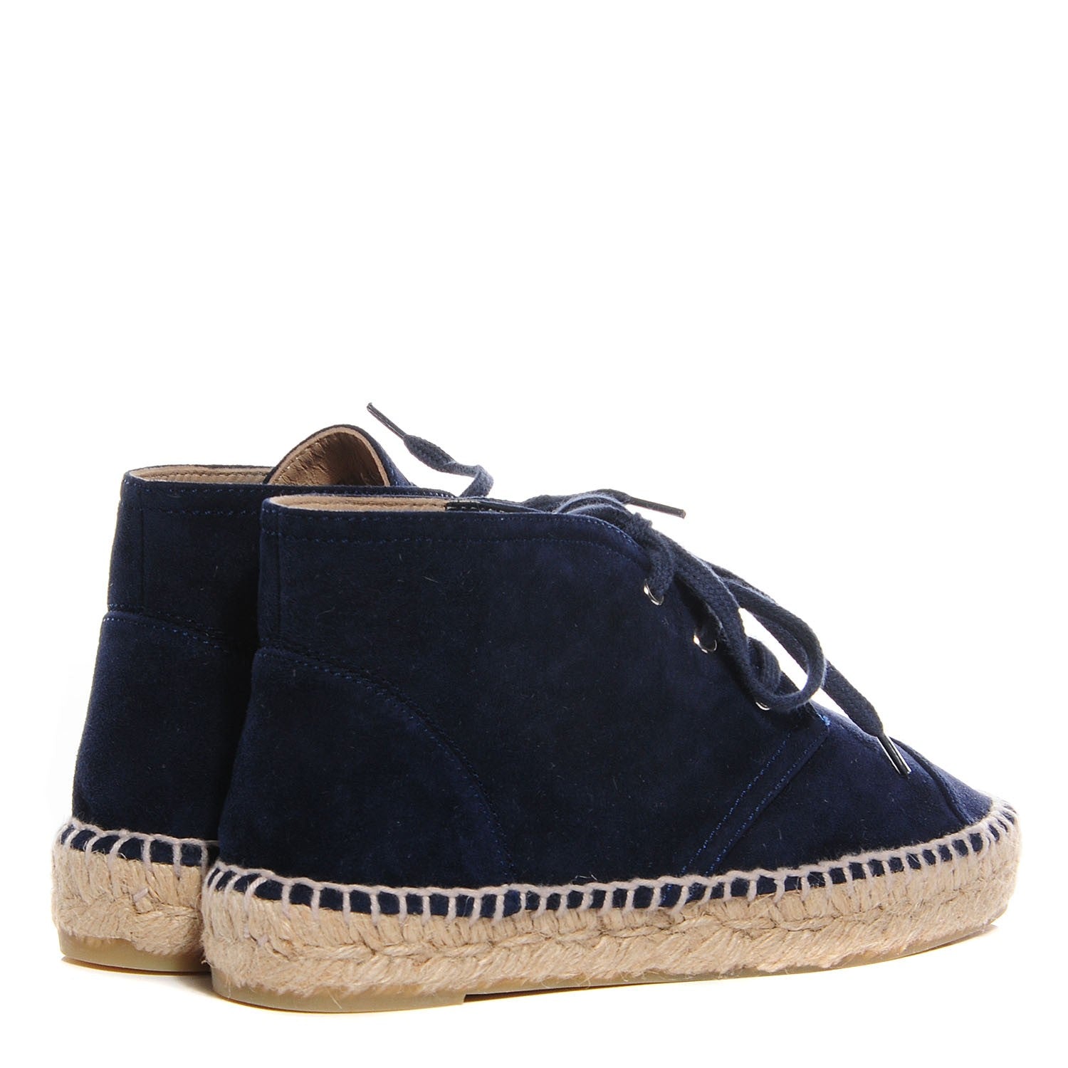 Chanel Suede Lace Up Espadrilles 35 Dark Navy Blue 4 of 6