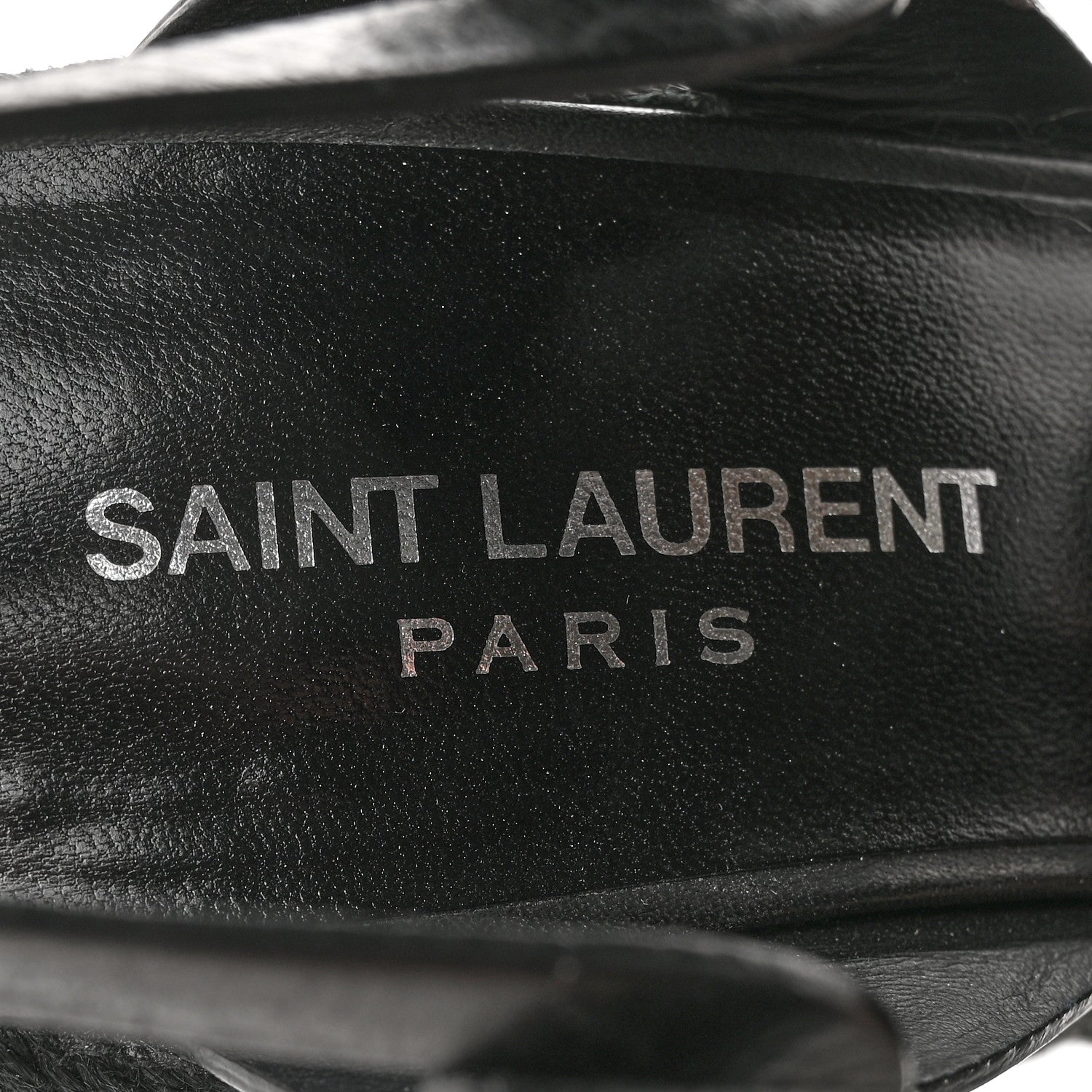Saint Laurent Calfskin Tribute 95 Platform Espadrille Wedge Sandals 37 Black 6 of 13