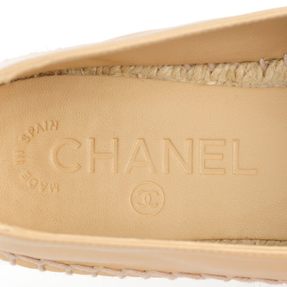 Chanel Lambskin CC Espadrilles 35 Beige Black 9 of 10