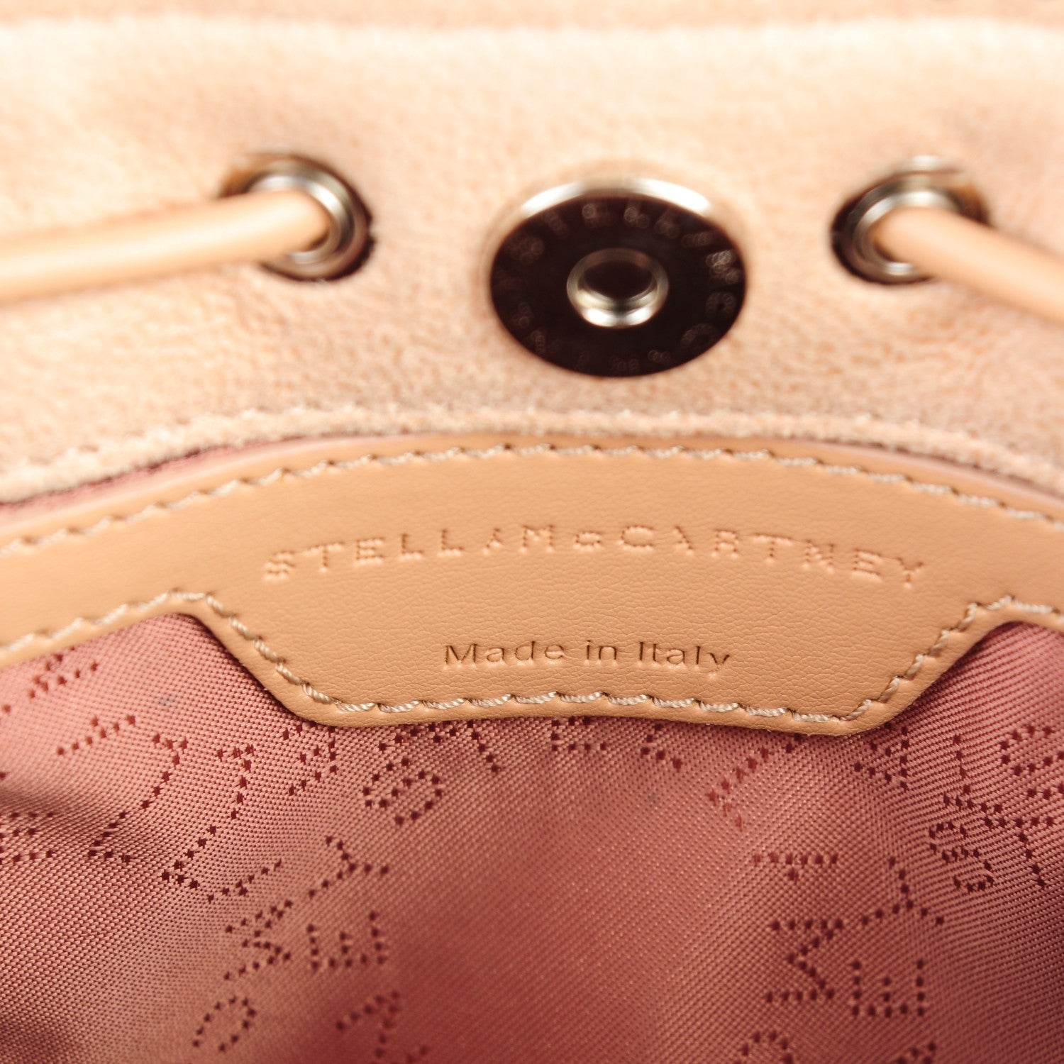 Stella McCartney Shaggy Deer Small Falabella Quilted Studded Bucket Bag Powder 6 of 7