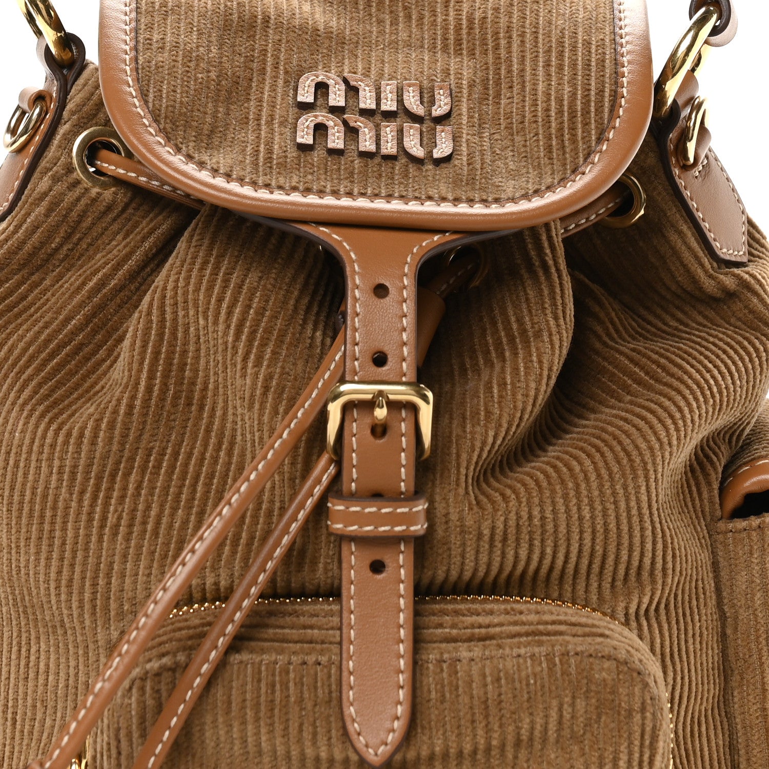 Miu Miu Corduroy Soft Mini Backpack Cannella 7 of 9