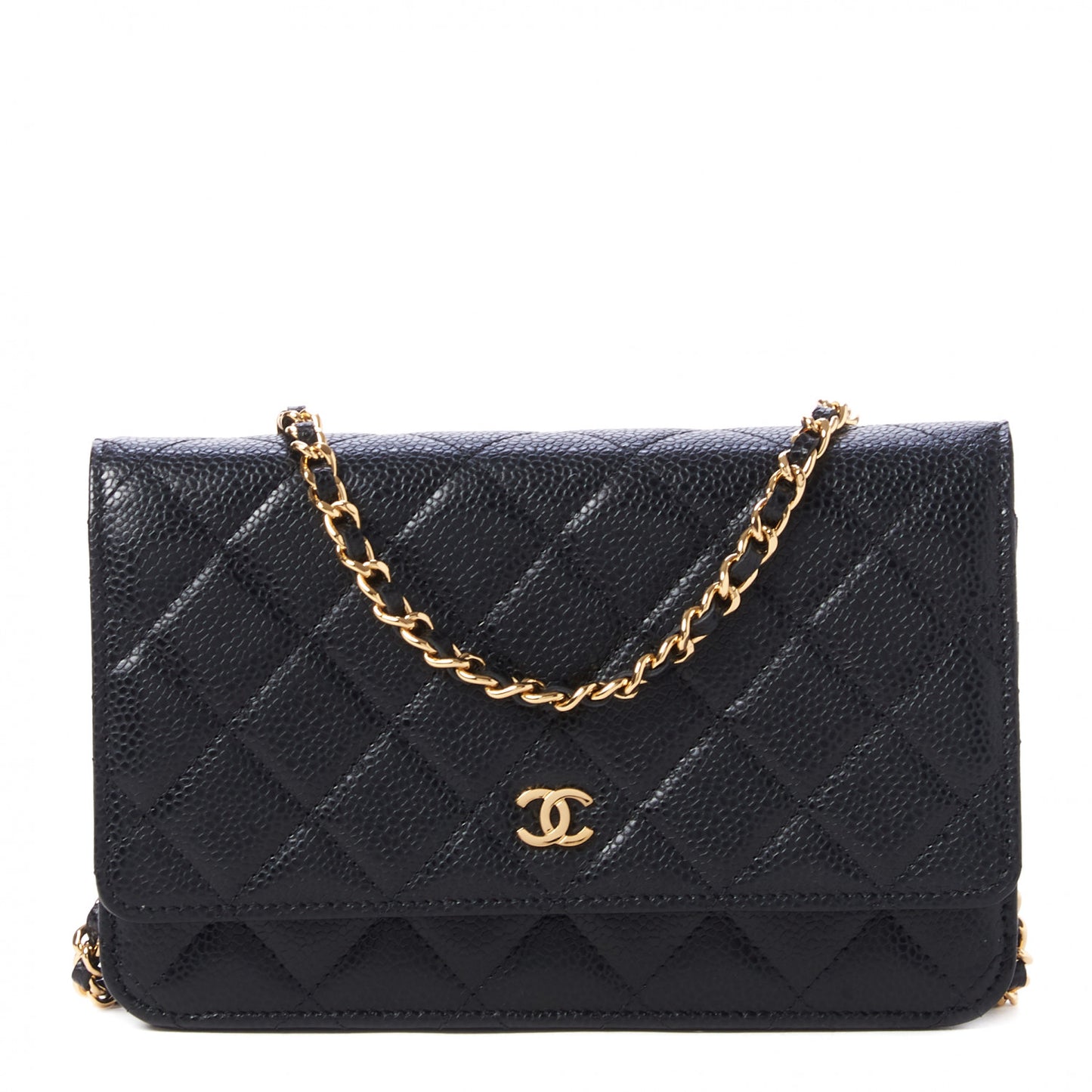 Caviar Quilted Wallet On Chain WOC Black