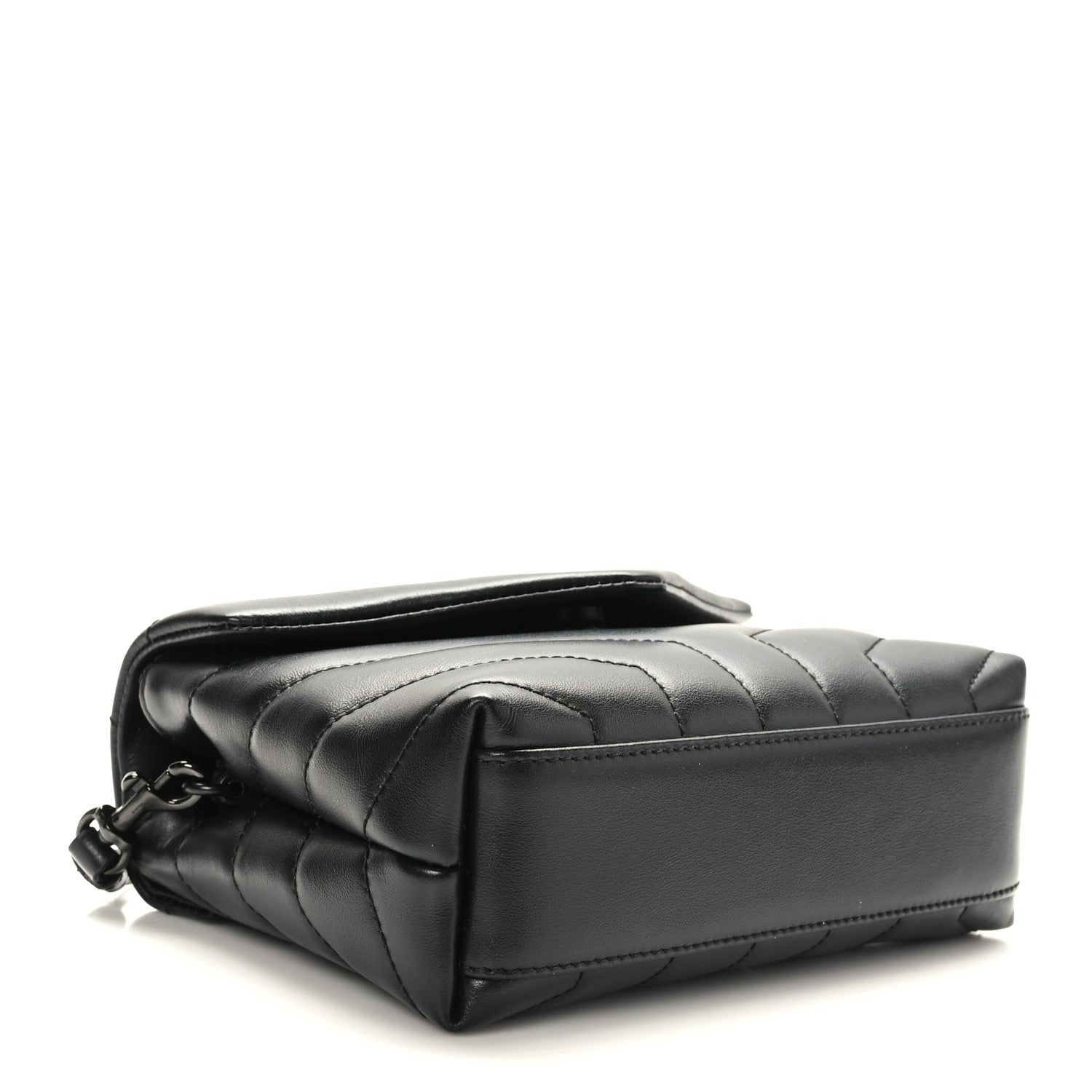 Saint Laurent Calfskin Y Quilted Monogram Monochrome Toy Loulou Crossbody Bag Black 4 of 10