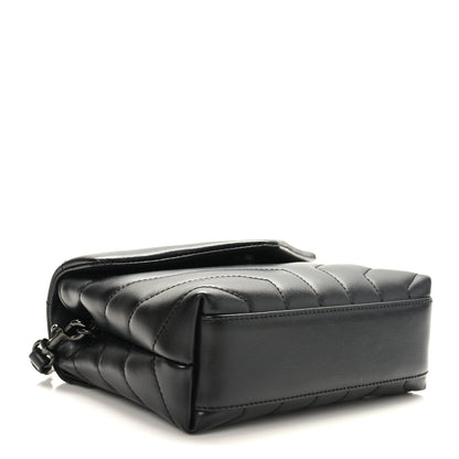 Saint Laurent Calfskin Y Quilted Monogram Monochrome Toy Loulou Crossbody Bag Black 4 of 10