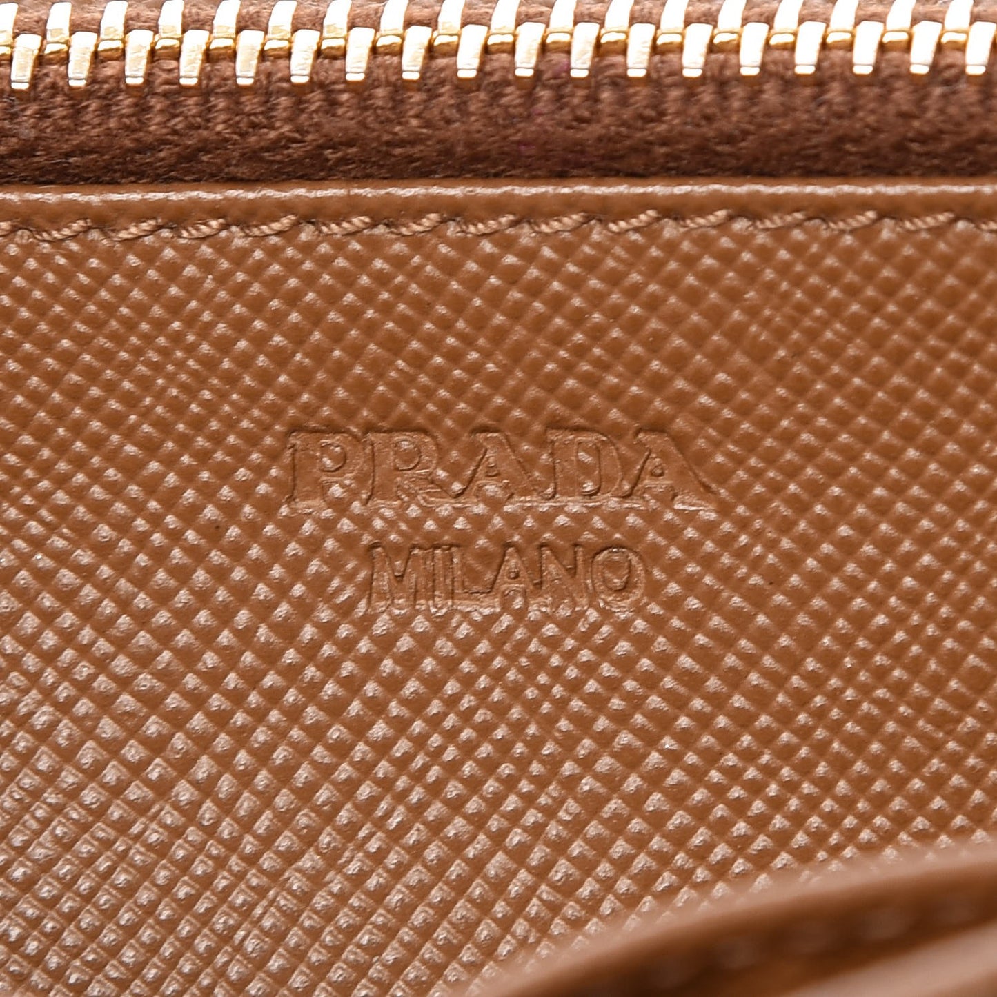 Saffiano Metal Flap Wallet Caramel
