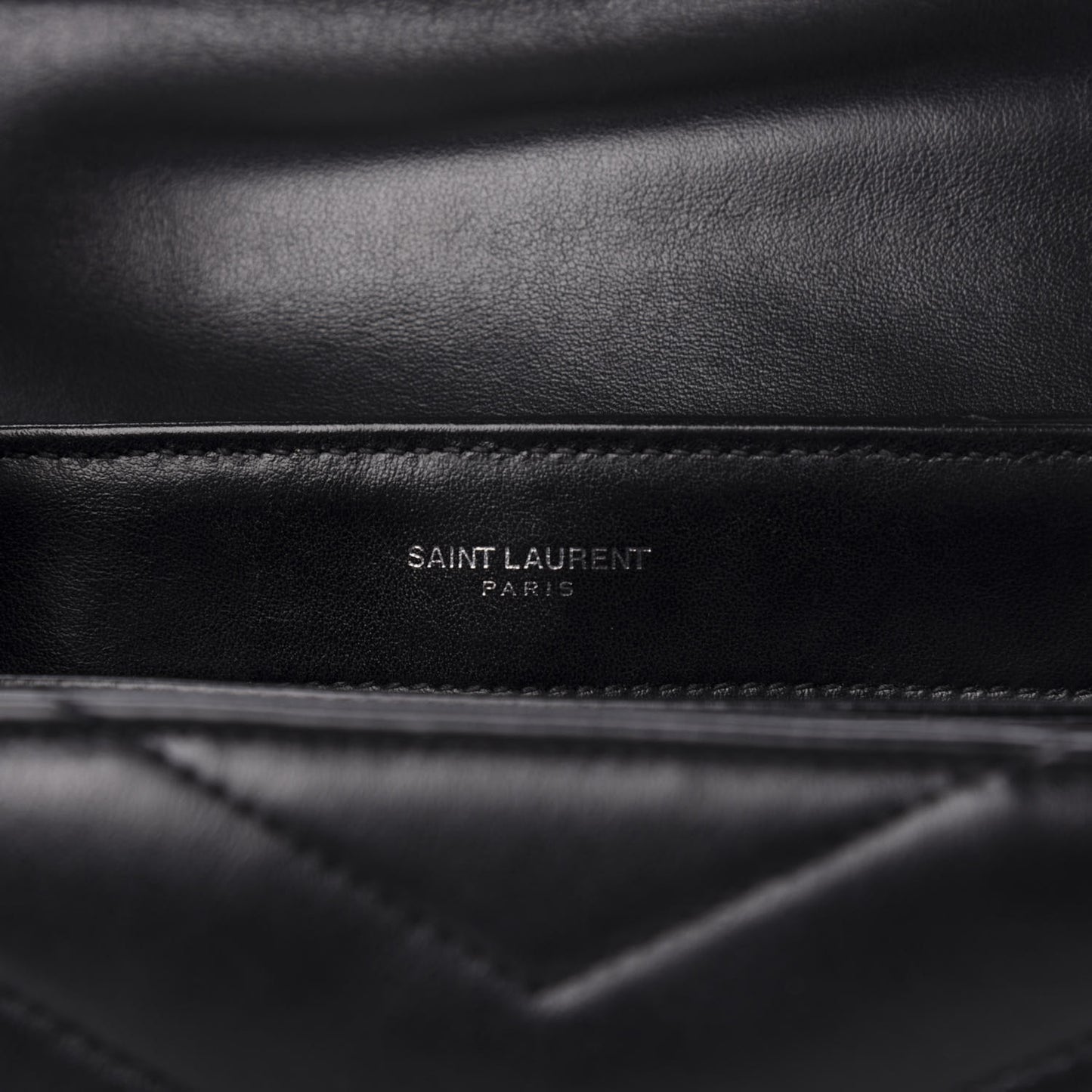 Calfskin Y Quilted Monogram Toy Loulou Crossbody Bag Black