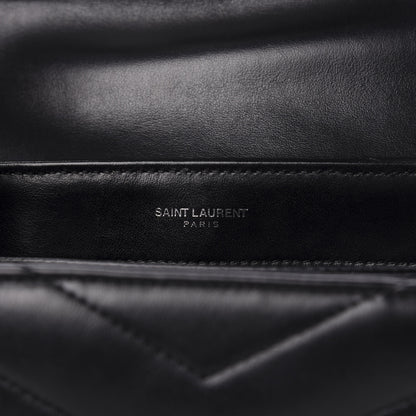 Saint Laurent Calfskin Y Quilted Monogram Toy Loulou Crossbody Bag Black 6 of 14